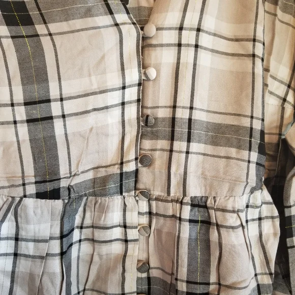 Torrid Plaid Babydoll Flowy Twill Button Shirt New - Picture 5 of 10